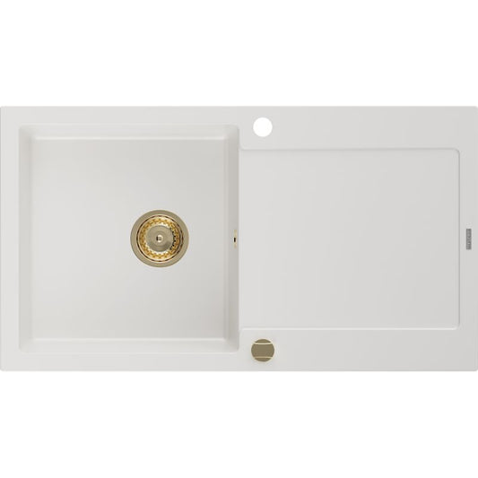 Mexen Leo granitvask med afløbsplade 900 x 500 mm, hvid, 1 stk.