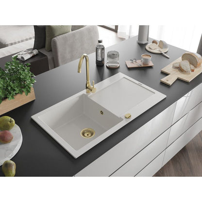Mexen Leo granitvask med afløbsplade 900 x 500 mm, hvid, 1 stk.
