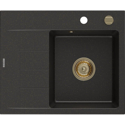 Mexen Ben granitvask med afløbsbakke 600x500 mm sort/guld 1 stk.