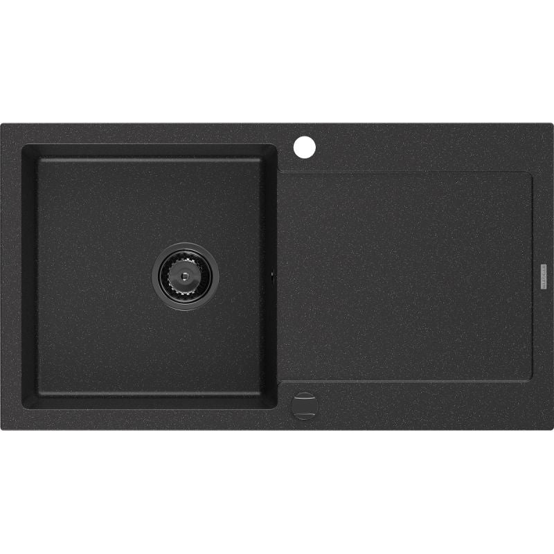 Mexen Leo granitvask med afløbsplade 900x500 mm sort/sølv, 1 stk.
