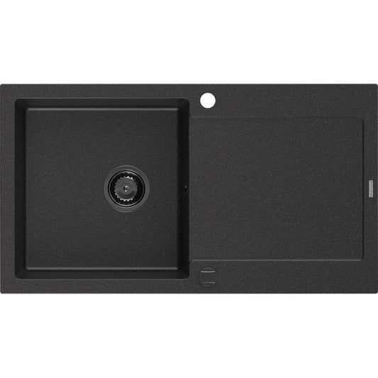 Mexen Leo granitvask med afløbsplade 900x500 mm sort/sølv, 1 stk.