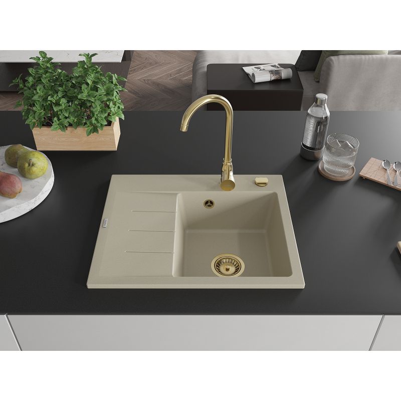 Granitsænke med afløb 600x500 Mexen Ben Beige 1 stk.