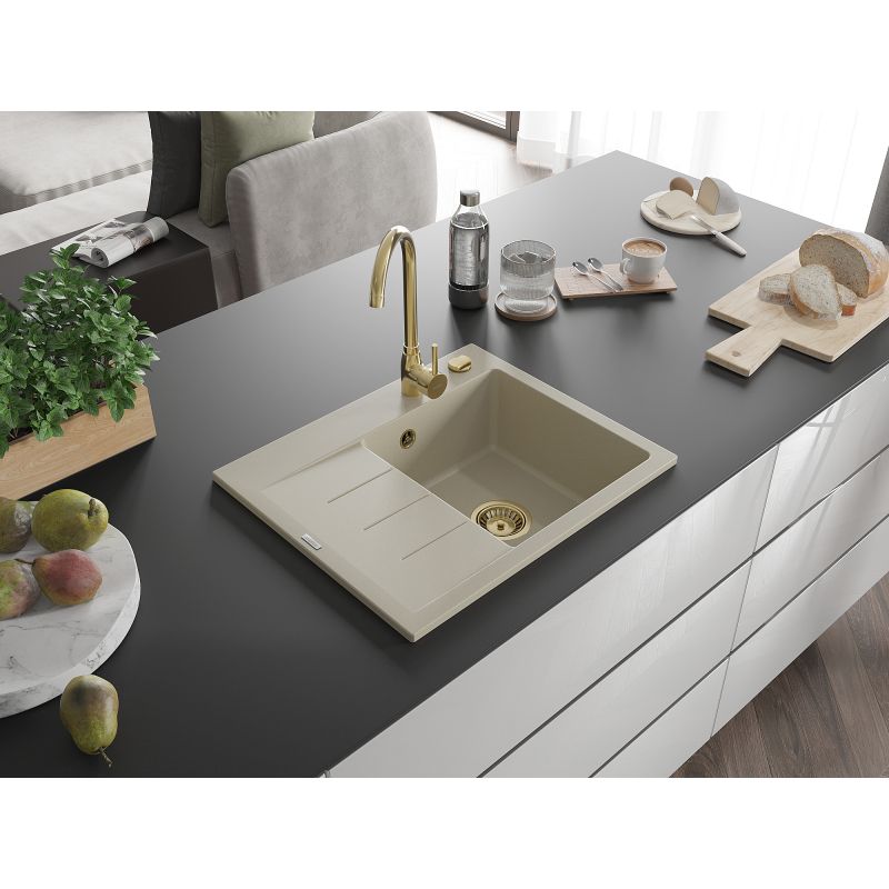 Granitsænke med afløb 600x500 Mexen Ben Beige 1 stk.