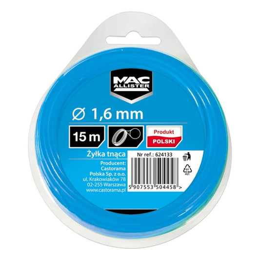 MacAllister rund klippesnor 1,6 mm x 15 m